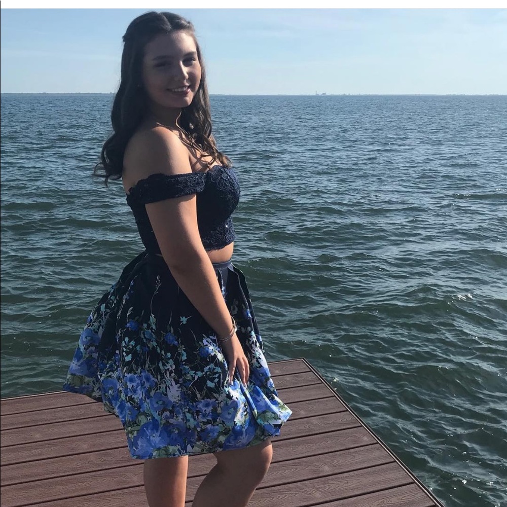 SEQUIN HEARTS two piece cocktail dress